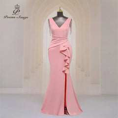 Homecoming Dresses: Party dress for women Long Prom Dress Soft Satin shoulder