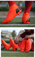 Men Soccer Shoes Cleats Adult Ankle Anti-Slippery Futsal TF/FG