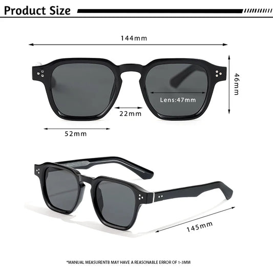 CATERSIDE Square Fashion Sunglasses Men Core Insert Temple Luxury Brand Sun Glasses Women Travel Beach Party Festival Gifts