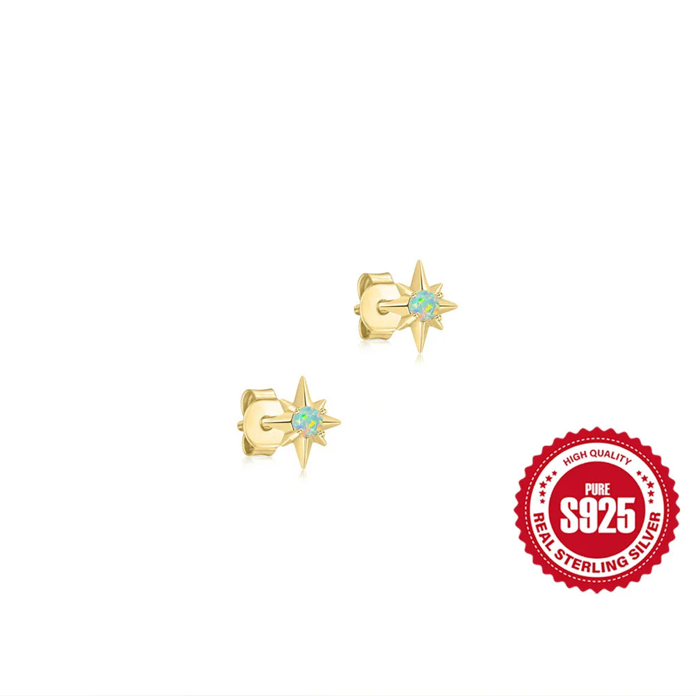 ROXI 925 Sterling Silver White Zircon Opal Earrings For Women Girl Wedding Engagement Jewelry Delicate Ear Buckle jewelry