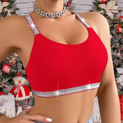 Ribbed Sportswear Fitness Women Underwear Yoga Tanks Top Backless Lingerie