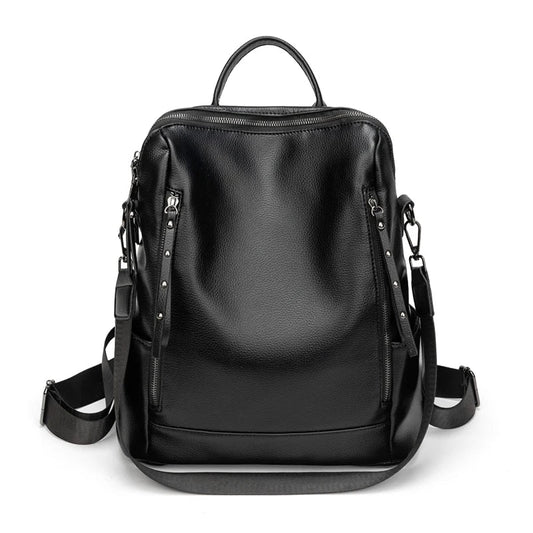 Large capacity retro style soft women's backpack, convertible shoulder bag, perfect for commuting and travel