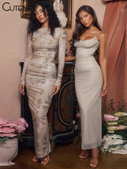 Formal attire Dresses: Maxi Dress Women Halter Spaghetti Lady Long Dresses Girls