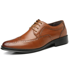 Handcrafted Mens Oxford Shoes Genuine Calfskin Leather Brogue Dress Shoes