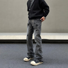 Ripped Jeans Men Black Streetwear Y2k Denim Pants Autumn Winter Casual