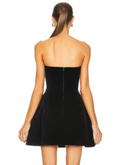 Formal attire Dresses: Crystal Design Mini Dress Women Black Velvet