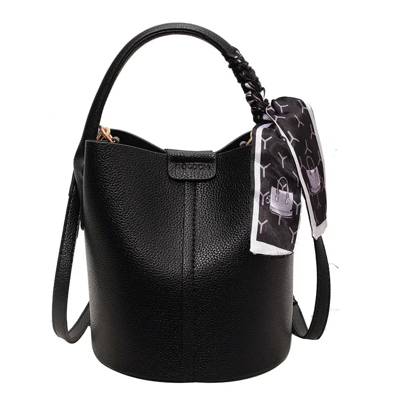 Simplicity High-end Women's Crossbody Bag PU Material Versatile Bucket Bag Fashion Handbag Commuting