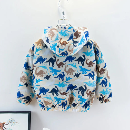 Coat For Boy Dinosaurs Pattern Coat Boy Casual Style Children's Jackets Toddler Kids Clothes
