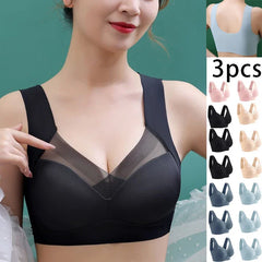 Ice Silk Seamless Sport Bra Gather Prevent Sagging Underwear No Steel Ring