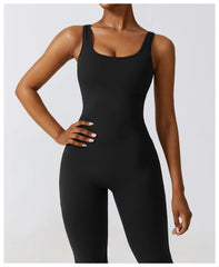 Women Jumpsuits One-Piece Yoga Suit Dance Belly Tightening Fitness Workout Set