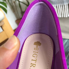 Women 7.5cm 10.5cm High Heels Scarpins Silk Pumps Lady Green Purple Red