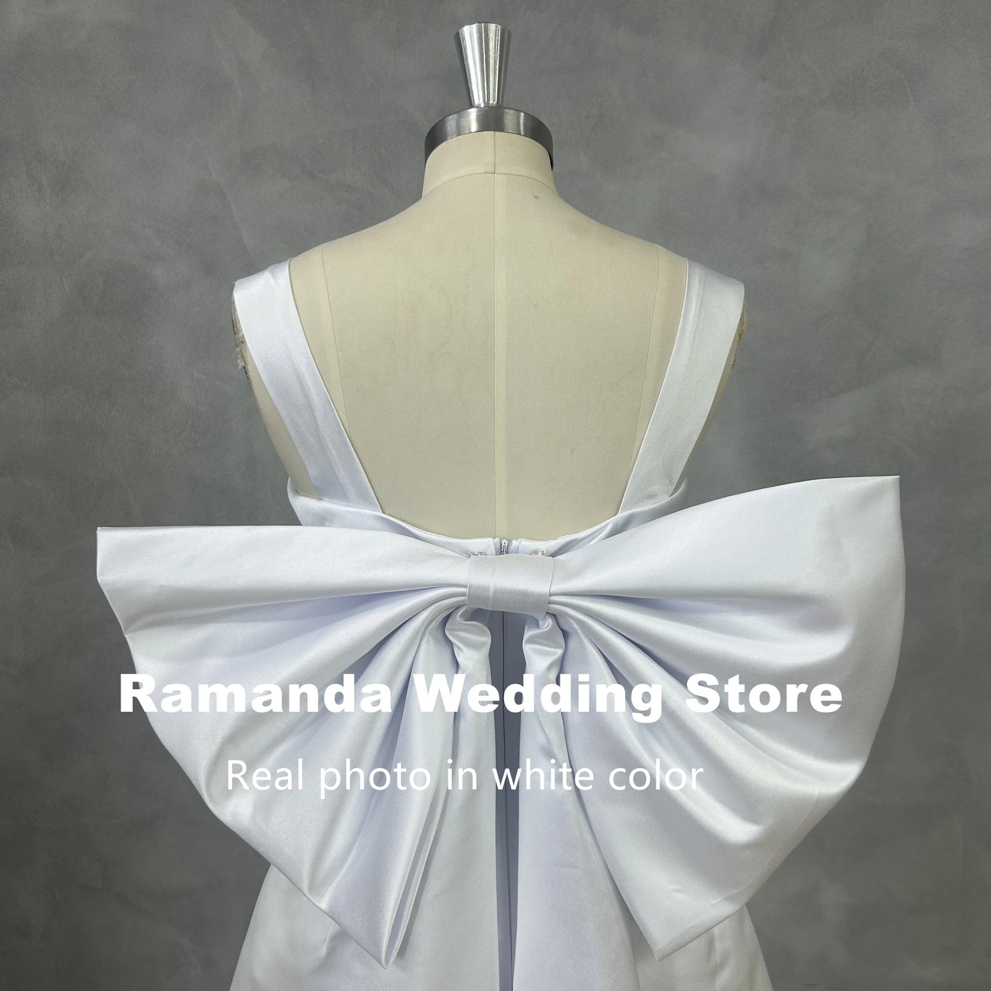 White Bridesmaid Dresses: Wedding Dress Simple Backless Mini Above Knee Bridal Gown