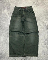 Classic Vintage Straight Pants Baggy Letter Print Women High Street Casual Trousers