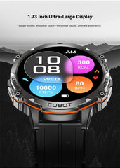 Cubot X3, Sport Waterproof Smartwatch, 1.73-inch AMOLED Display, Bluetooth Calls, 900mAh Battery, Blood Oxygen, Fitness Tracker