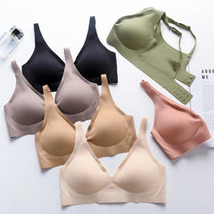 Bra and Panties No Wires Jelly Muscle Bra Comfortable Underwear Set for Women