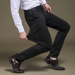 Men's Summer Fashion Business Casual Long Pants Suit Pants Male