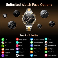 Blackview W90 Pro Smartwatch 1.43" AMOLED Display,Bluetooth Calling,Heart Rate Monitor, 900mAh/ 20Days Standby,Men's Smartwatch
