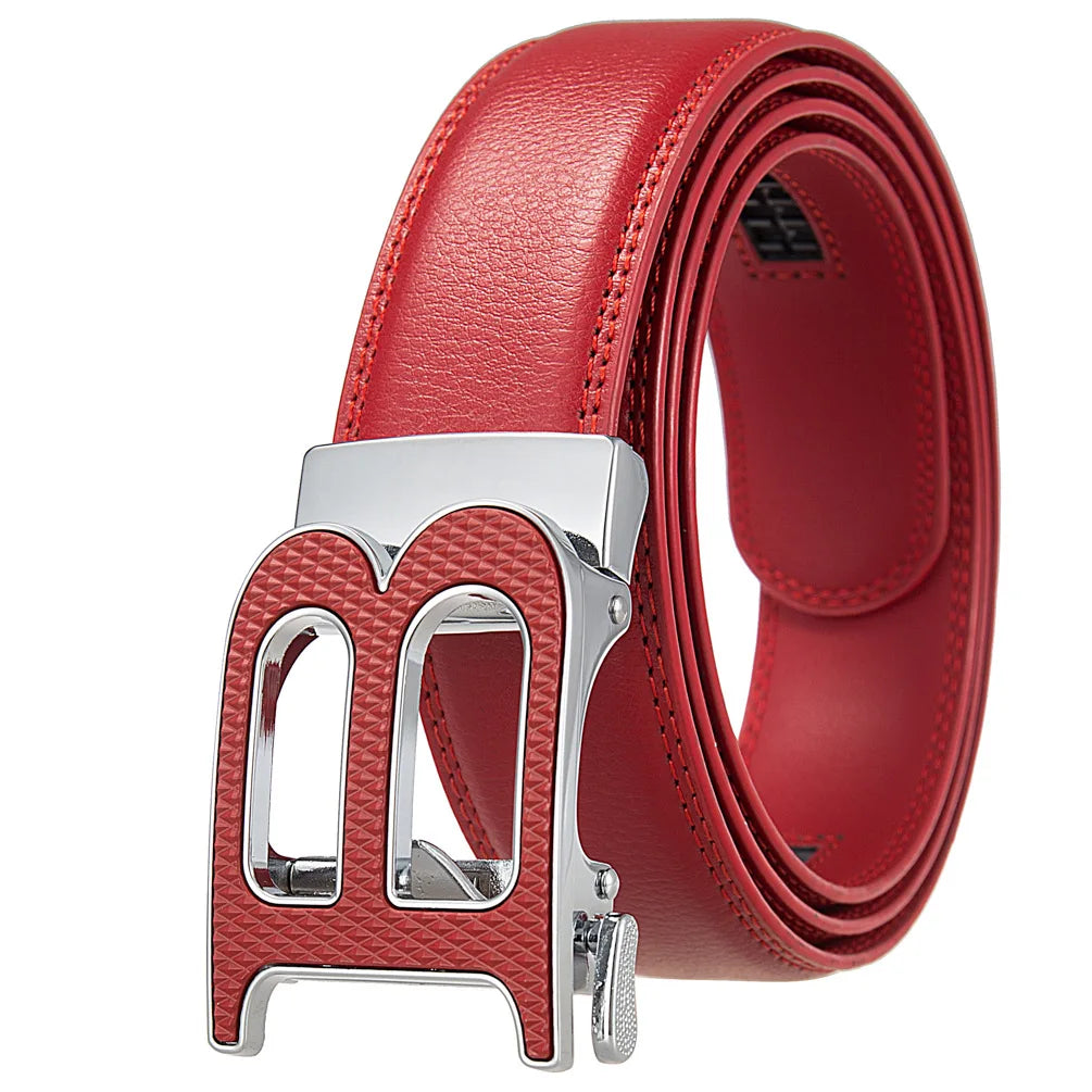 Luxury Brand Men's Belts High Quality Genuine Leather Belts for Men Metal Automatic Buckle Casual Business Male Waistband 3.5cm