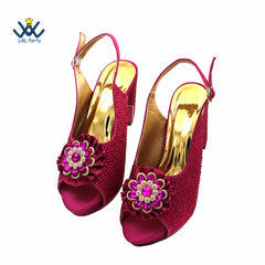 Matching Shoes and Bags: Women Crystal Style African Ladies Party Shoes