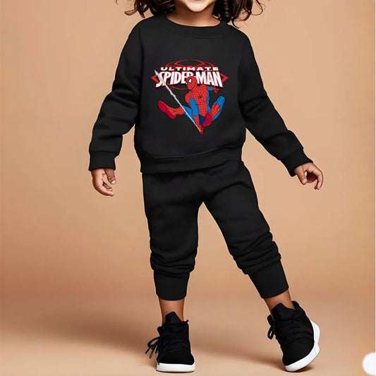 DISNEYautumn New Children's Hoodies and Trousers 2pcs Sets Anime Spiderman Baby Boys Long Sleeve Pullover Suits Kids Tracksuit