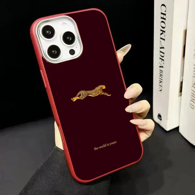 Fashion Leopard Litchi texture Case For iPhone 17 16 11 13 12 14 15 Pro Max XS X XR 7 8 Plus 16E 16 17 Pro Business Style Cover