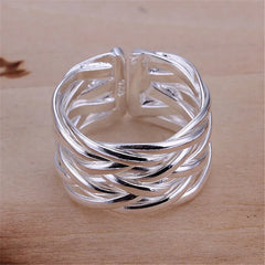 women wedding 925 Sterling Silver Rings valentine gifts open ring party