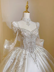 White Bridesmaid Dresses: Wedding Dress Plus Size Custom Lace Up Bridal Ball Gown