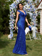 Evening Dresses: Women Long Mermaid Formal Deep V-neck Prom Wedding Party