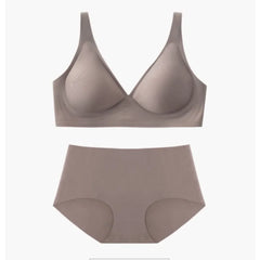 Bra and Panties No Wires Jelly Muscle Bra Comfortable Underwear Set for Women