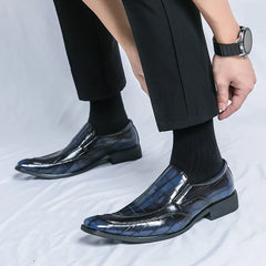 British Style Men Oxfords Fashion Green Plaid Leather Shoes For Men
