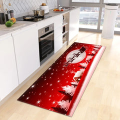 Christmas Kitchen Floor Mat Home Entrance Doormat Decor Bathroom Anti-Slip Foot Pad