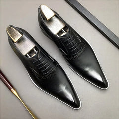 Genuine Leather Men Dress Shoes Fashion Brogue Fashion
