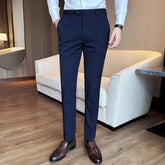 High -end Brand Boutique Real -time Solid Color Men's Casual Business Suit Pants Luxury Men's