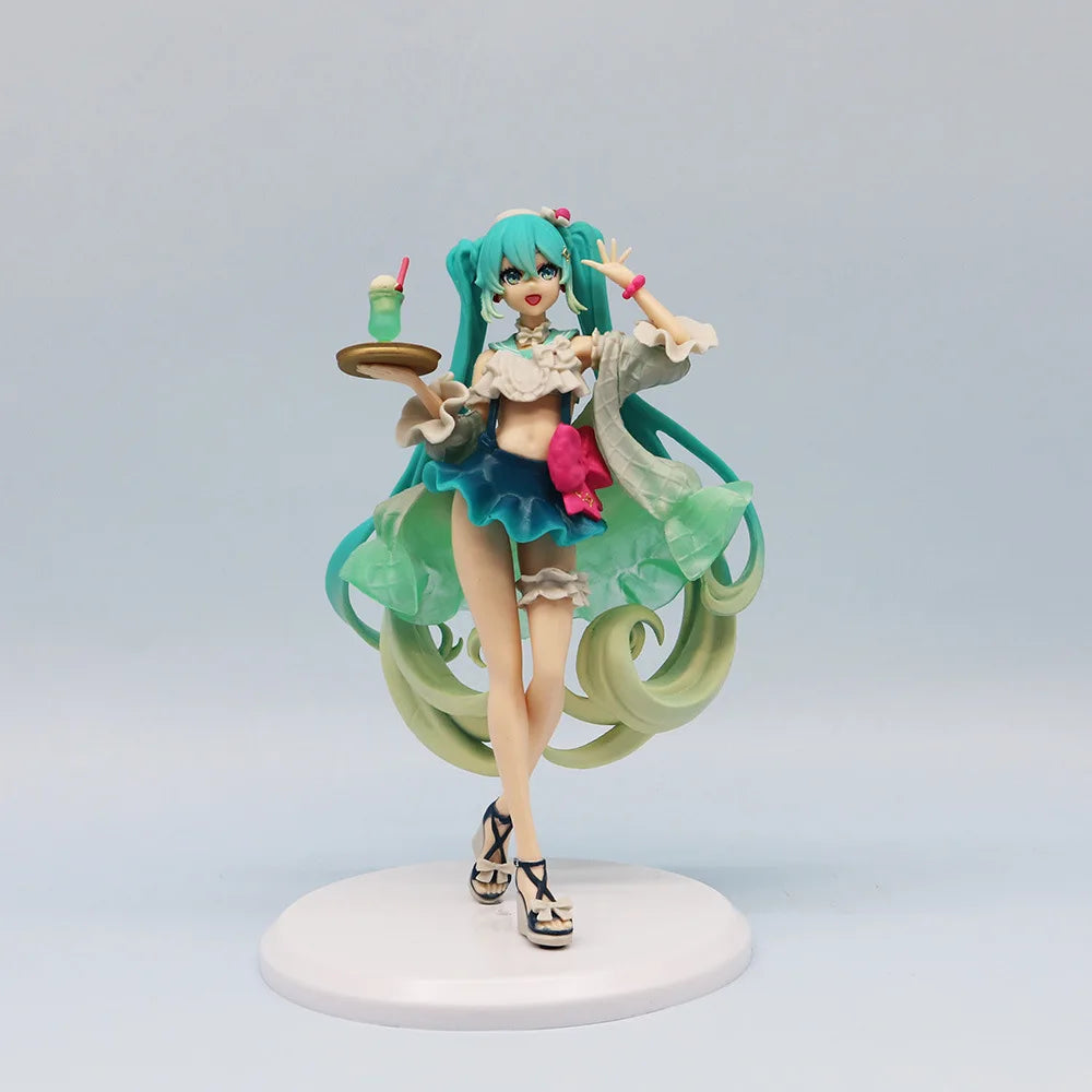 New Hatsune Miku figure Soda cream dress The Props Desktop Decoration Collection PVC Model Toys Kids Gifts