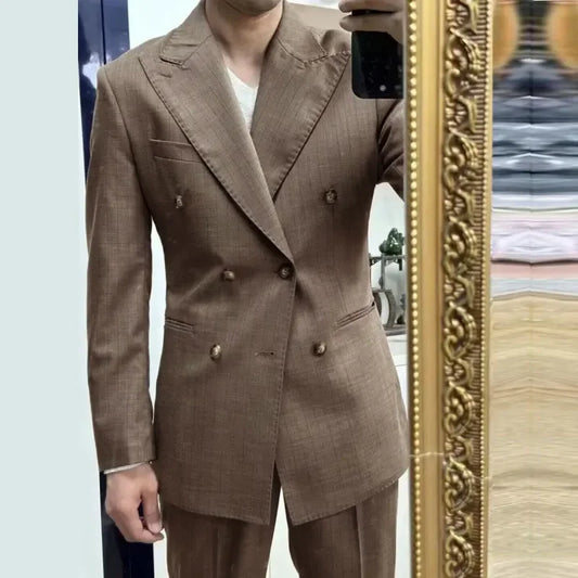 Tuxedo for Mens: Wedding Suit For Men Business Formal Casual Double Breasted Dress