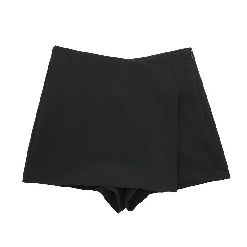 HXAO Shorts Women 2024 Black White Mini shorts Women's Shorts High waist Micro Casual Skirt Shorts Asymmetric Shorts Skirt Mujer