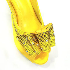 Matching Shoes and Bags: Thin Heels Ladies Shoes Matching Bag Set