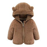 Spring and Autumn Children's Fleece Coat Baby Bear Ears Long Sleeve Warm Jacket