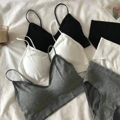 Women's Sports Bra Set Underwear Bra Korean Style Push Up No Steel Ring Bra