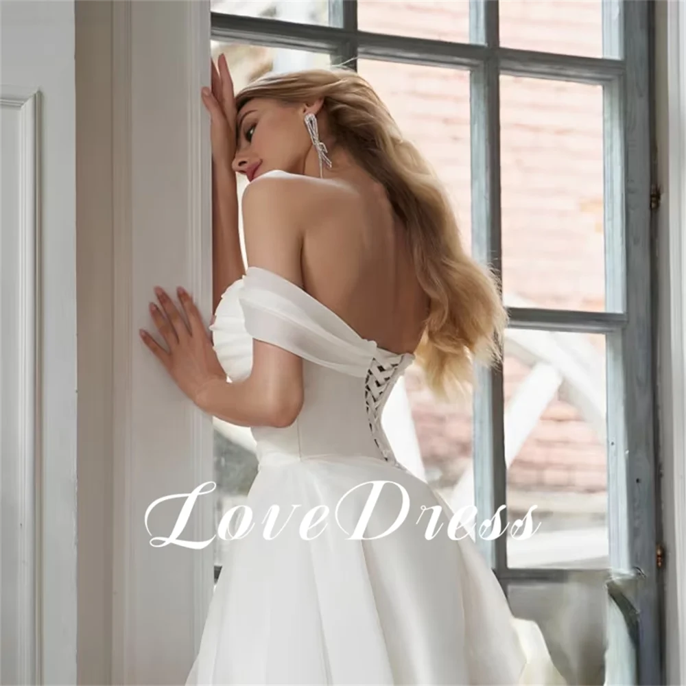 White Bridesmaid Dresses: Wedding Dress A Line Silk Organza Split Simple Bridal Gown