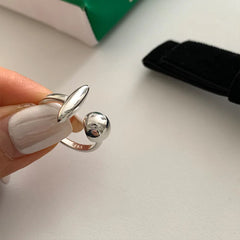925 Sterling Silver Rings Party Jewelry Vintage Charm Double Layer