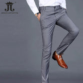 Men's Casual Suit Pants Lumbar Stretching Pure Color Formal Business
