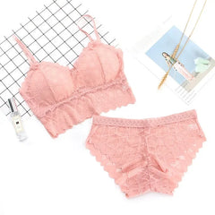 Women's Bra Set Beauty Back Tops Lace Push-up Bras and Panty Sets