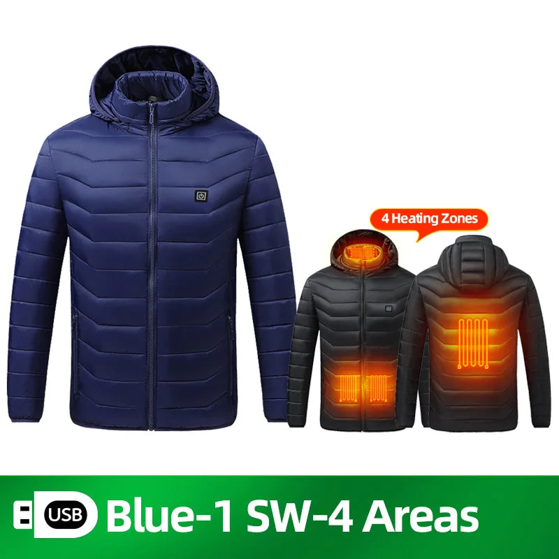Men's Heated Vest with Retractable Heated Hood and Battery Pack for Hunting/Hiking