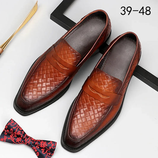 Tassels Mens Dress Shoes Leather Loafers Men Breathable Formal Wedding