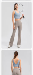 Sports Flared Leggings Womens Yoga Pants Gym Fitness Tights