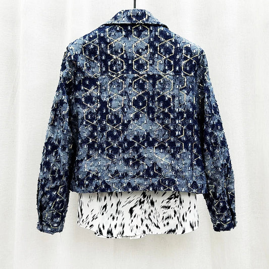 Light Luxury Denim Jackets For Men's Personalized Handsome Fashion