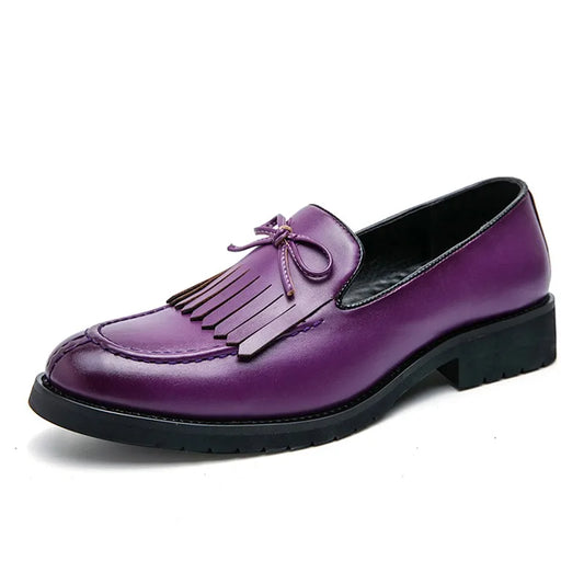 Tassel Wedding Dress Shoes Men Big Size Party Mens Oxfords Slip On Leather Loafers