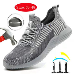 Safety Shoes Men's Work Boots Steel Toe Cap Puncture-Proof Indestructible Security Work Shoes Women Light Comfortable Sneakers