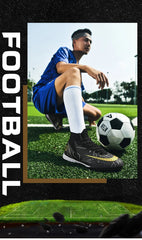 Mens Soccer Cleats High Ankle Football Shoes Long Spikes Outdoor Soccer